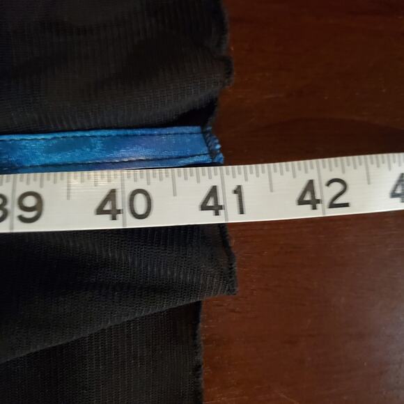 Vtg JS Collections Multi Rainbow Stripe Sheer Overlay 2 Piece Dress Size L Black - Picture 15 of 15